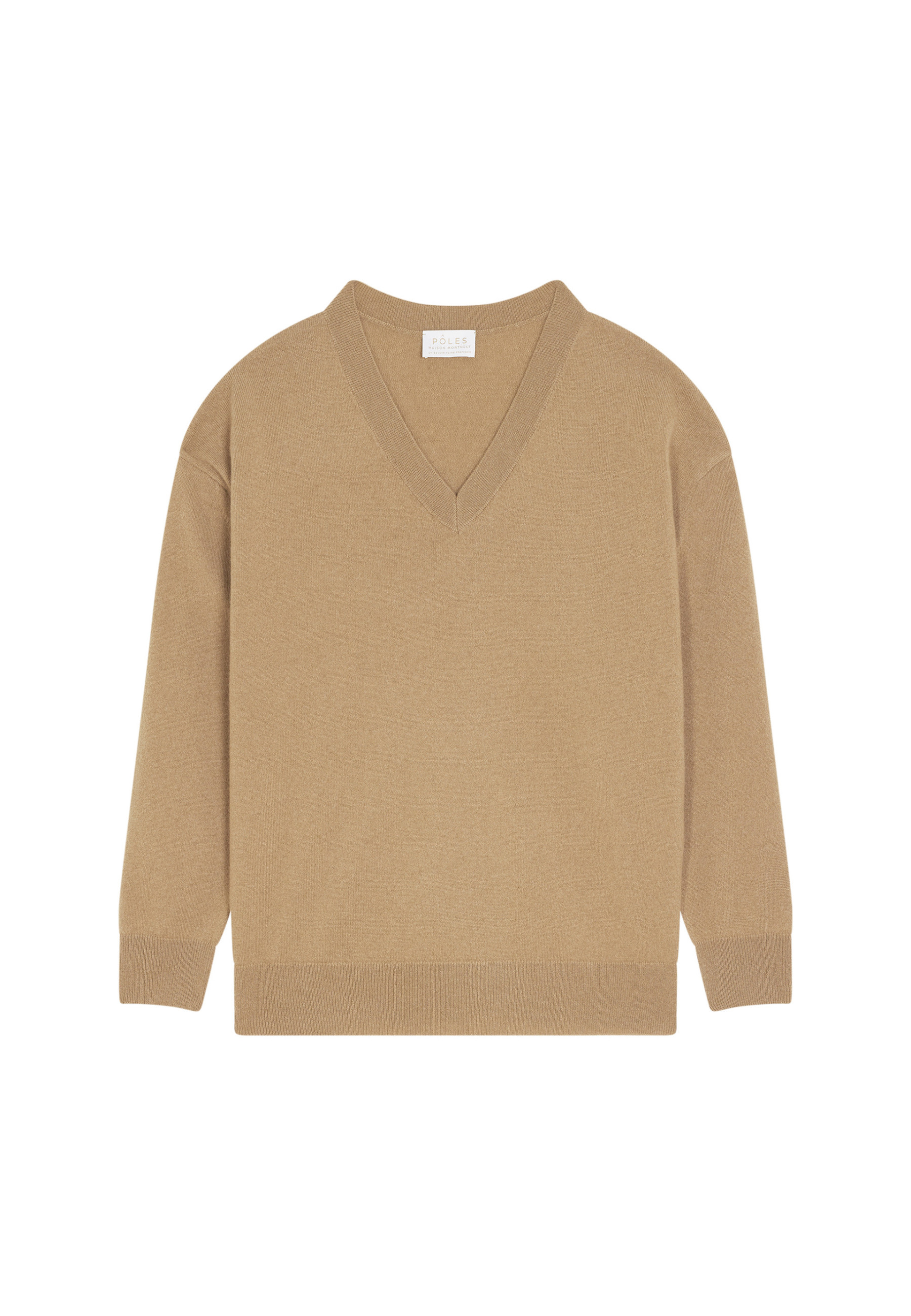 Loose sweater with V-neck slits in cashmere - Alienor