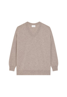 Loose sweater with V-neck slits in cashmere - Alienor