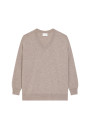Loose sweater with V-neck slits in cashmere - Alienor