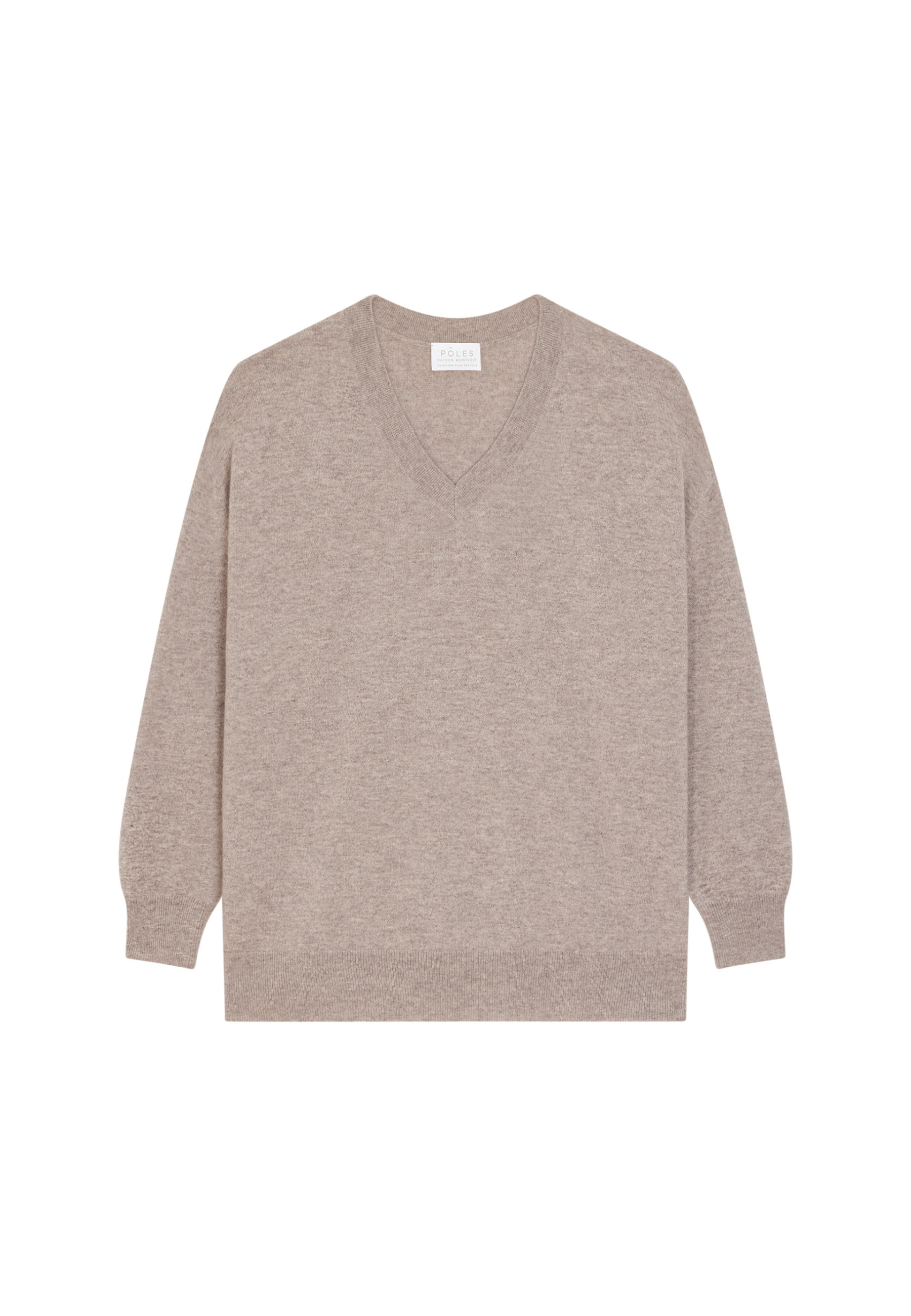 Loose sweater with V-neck slits in cashmere - Alienor