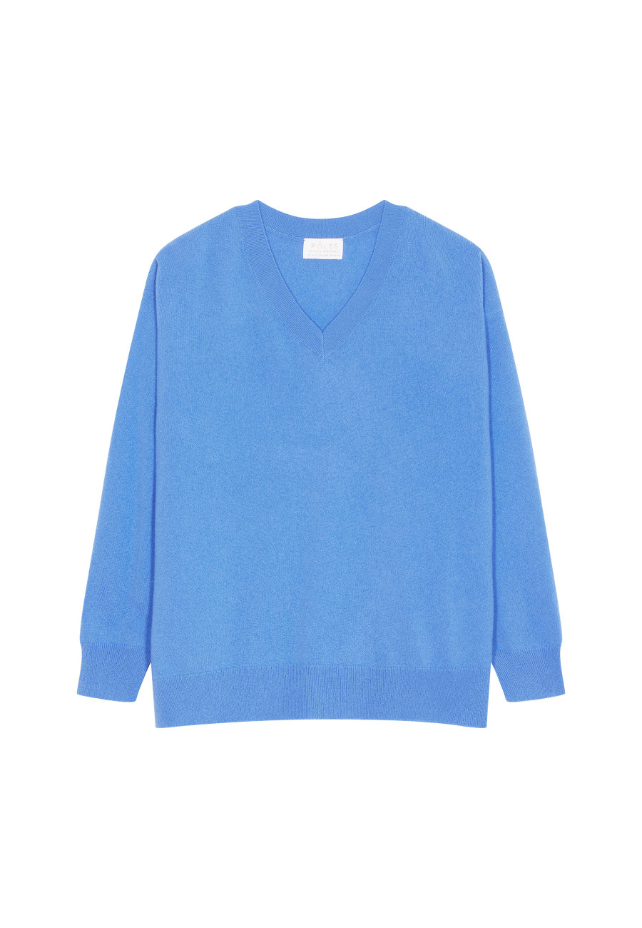 Suéter de cashmere folgado com decote em V e fendas - Alienor