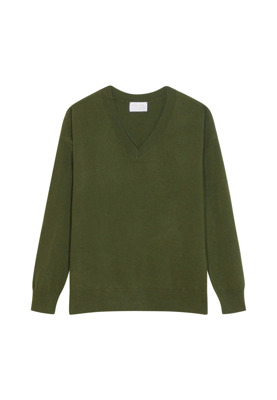 Loose sweater with V-neck slits in cashmere - Alienor