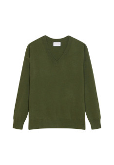 Loose sweater with V-neck slits in cashmere - Alienor