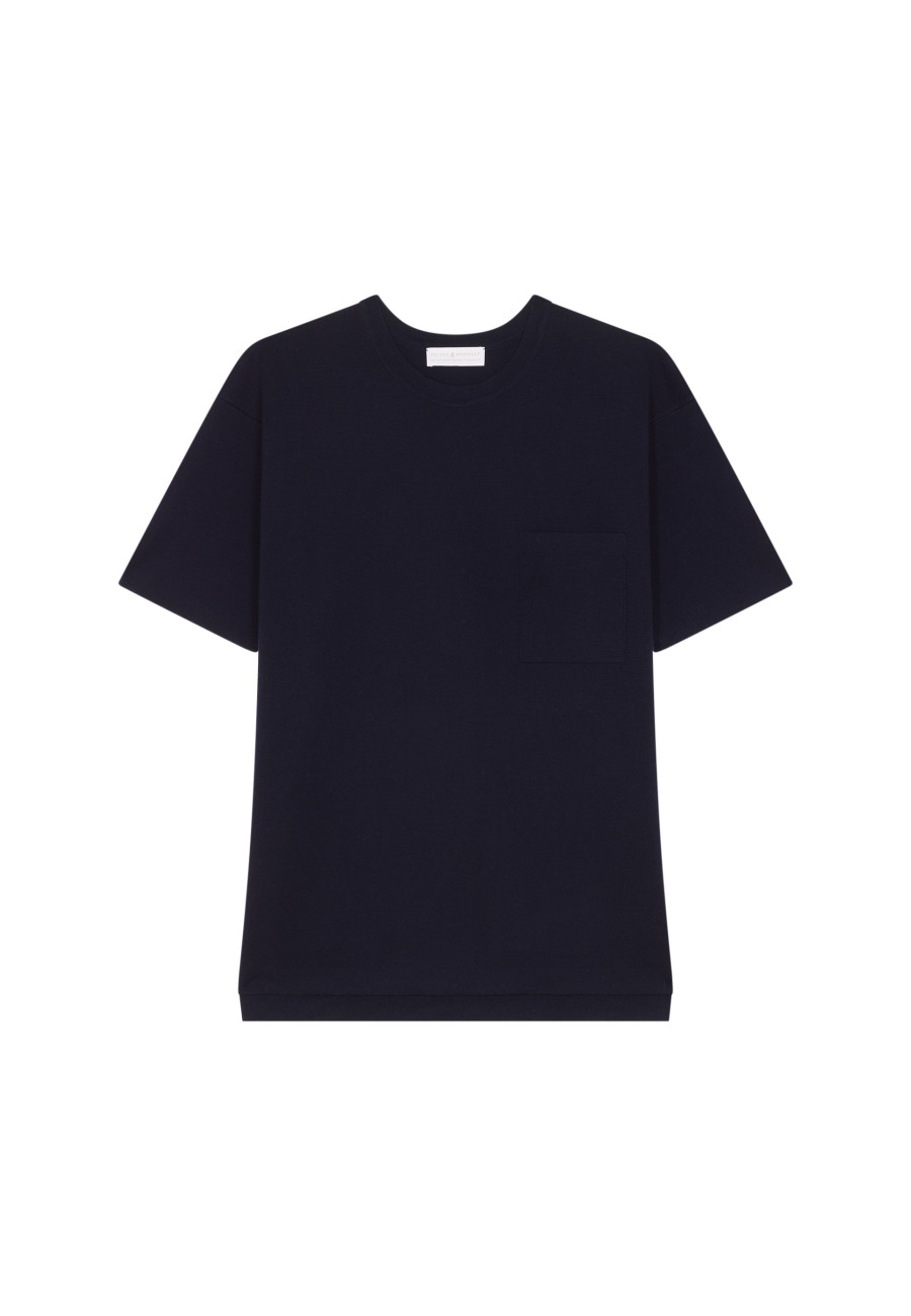 Loose t-shirt with pocket in merino wool - Florentin