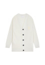Loose buttoned cardigan with logo in merino wool - Frederic
