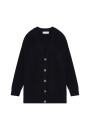 Loose buttoned cardigan with logo in merino wool - Frederic