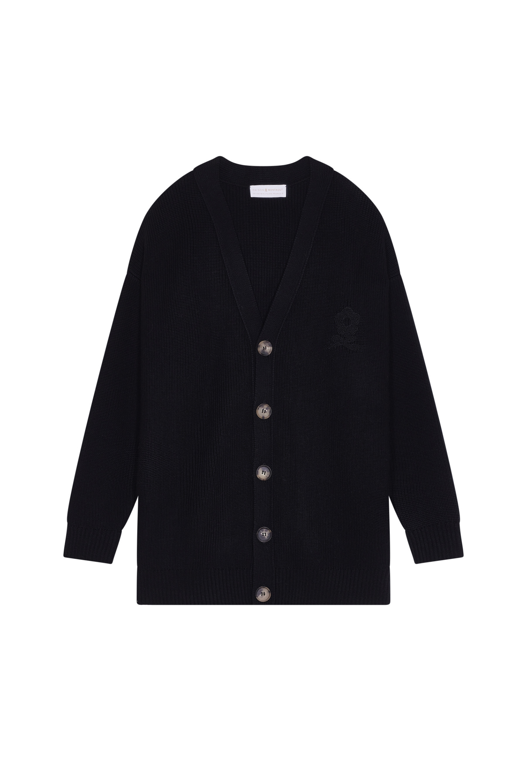 Gilet ample boutoné avec logo en laine mérinos - Frederic 7824 camel chine - 88 Camel