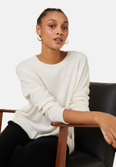 Loose-fit buttoned cashmere round-neck sweater - Acene