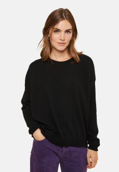 Loose-fit buttoned cashmere round-neck sweater - Acene