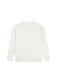 Loose-fit buttoned cashmere round-neck sweater - Acene