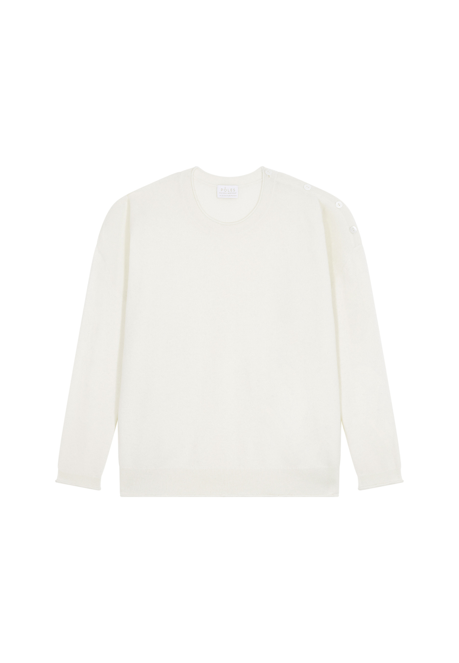 Pull ample boutonné à col rond en cachemire - Acene 7860 soleil - 89 Moutarde