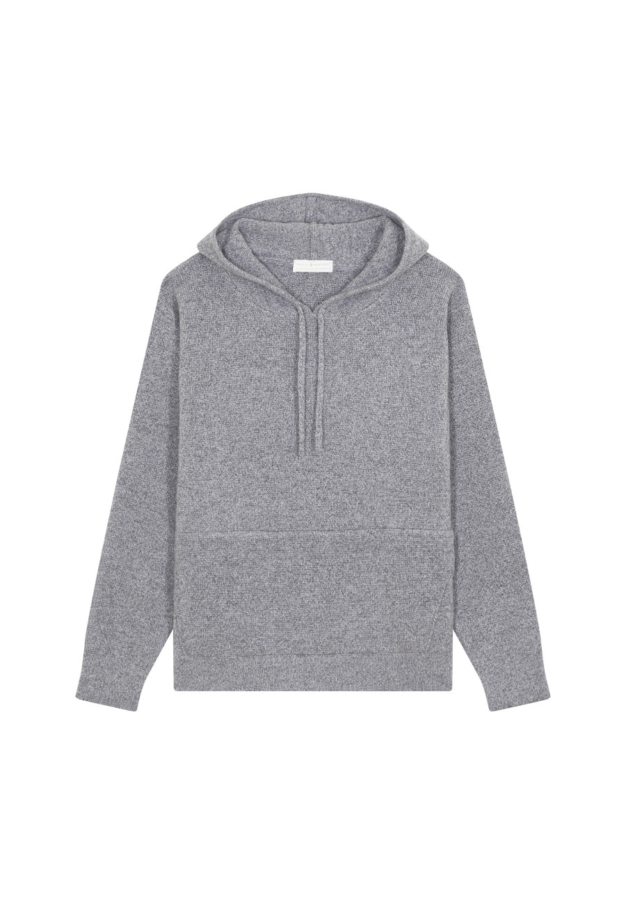 Hooded hoodie with pockets in wool and cashmere - Fabio