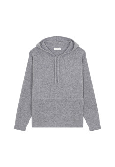 Hooded hoodie with pockets in wool and cashmere - Fabio