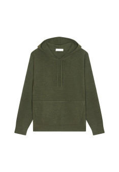 Hooded hoodie with pockets in wool and cashmere - Fabio