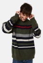 Round-neck striped sweater in recycled cashmere and wool - Fael