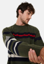 Round-neck striped sweater in recycled cashmere and wool - Fael