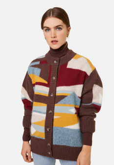 Veste boutonnée en mélange de laine - Gloria 7979 - 47 Marron foncé