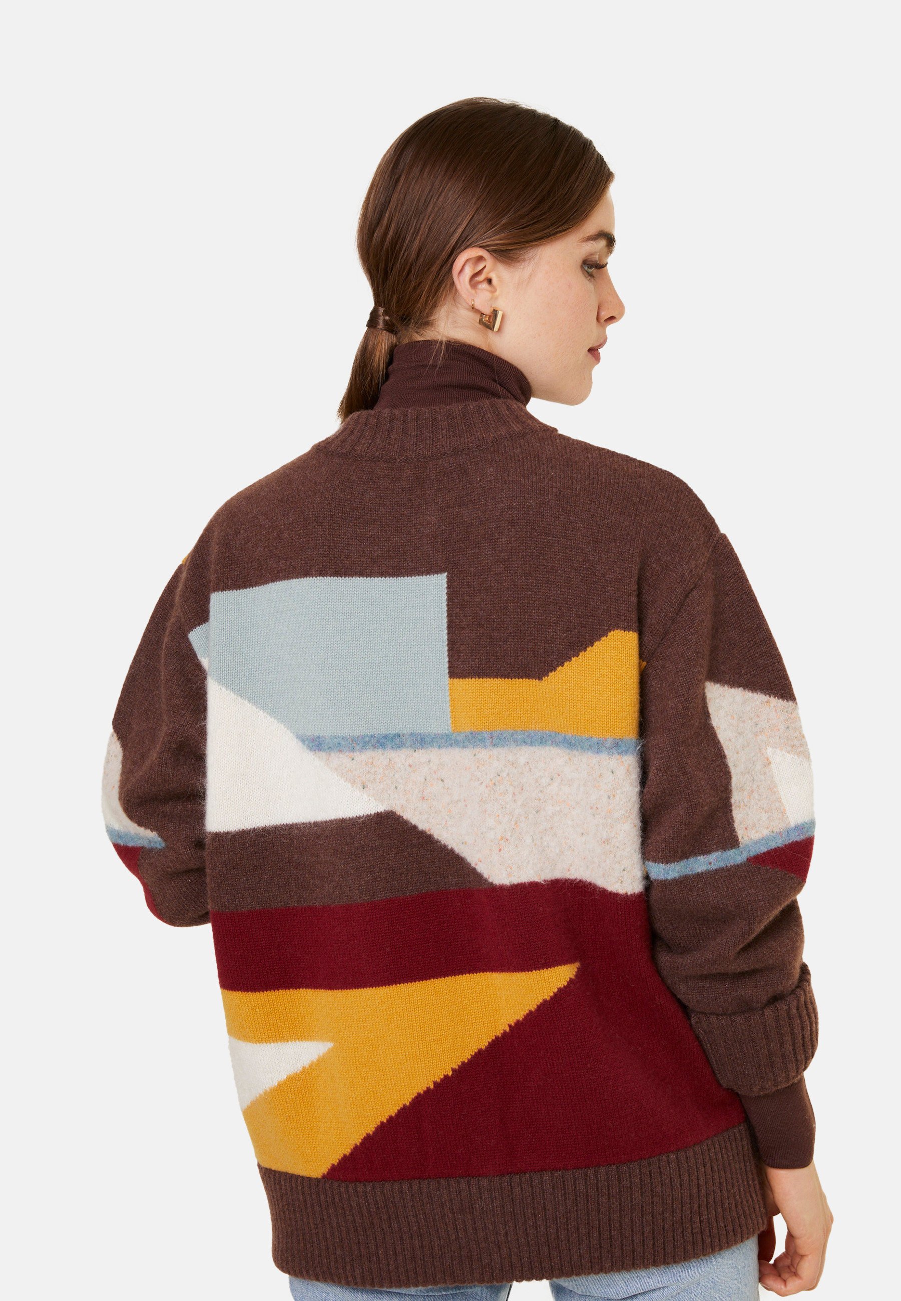 Veste boutonnée en mélange de laine - Gloria 7979 - 47 Marron foncé