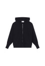 Zipped hoodie with batwing sleeves in recycled cashmere and wool - Albin