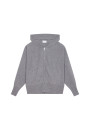 Zipped hoodie with batwing sleeves in recycled cashmere and wool - Albin