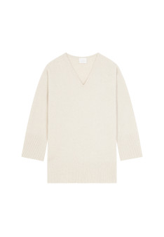 Loose sweater with slits in recycled cashmere and wool - Darius