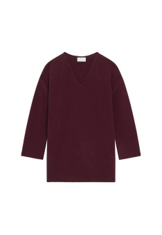 Loose sweater with slits in recycled cashmere and wool - Darius
