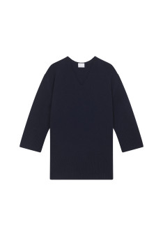 Loose sweater with slits in recycled cashmere and wool - Darius