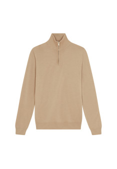 Trucker neck sweater with logo in merino wool - Ryan