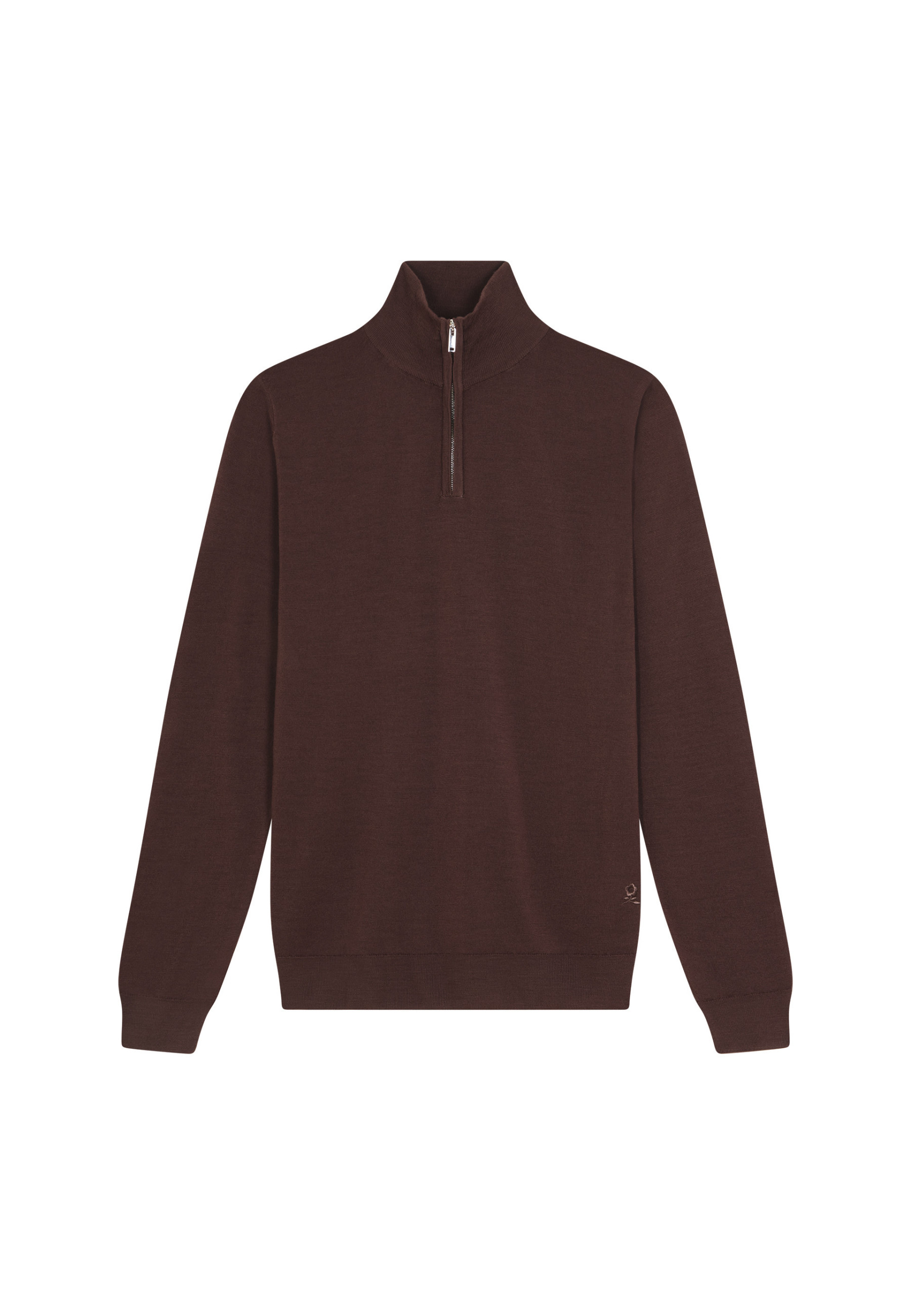 Trucker neck sweater with logo in merino wool - Ryan
