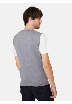 Sleeveless vest with logo in merino wool - Ernardo