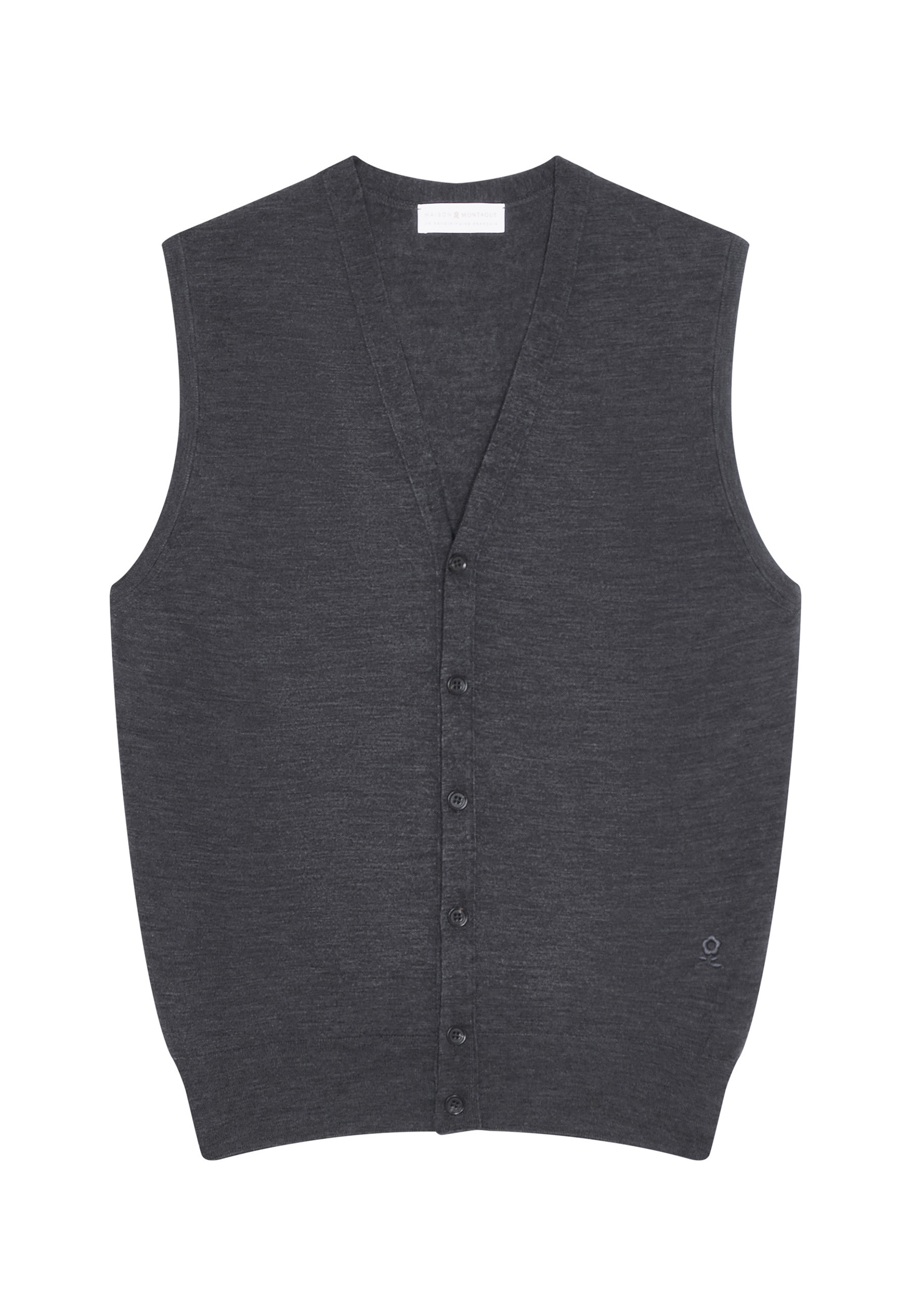 Gilet sans manches avec logo en laine mérinos - Ernardo