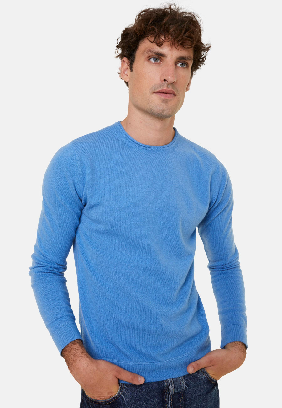 Round-neck cashmere sweater with rolled finishes - Ernest
