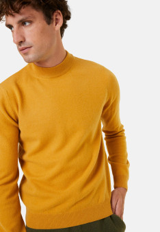  	Pull col montant en cachemire - Esteban 7860 soleil - 89 Moutarde