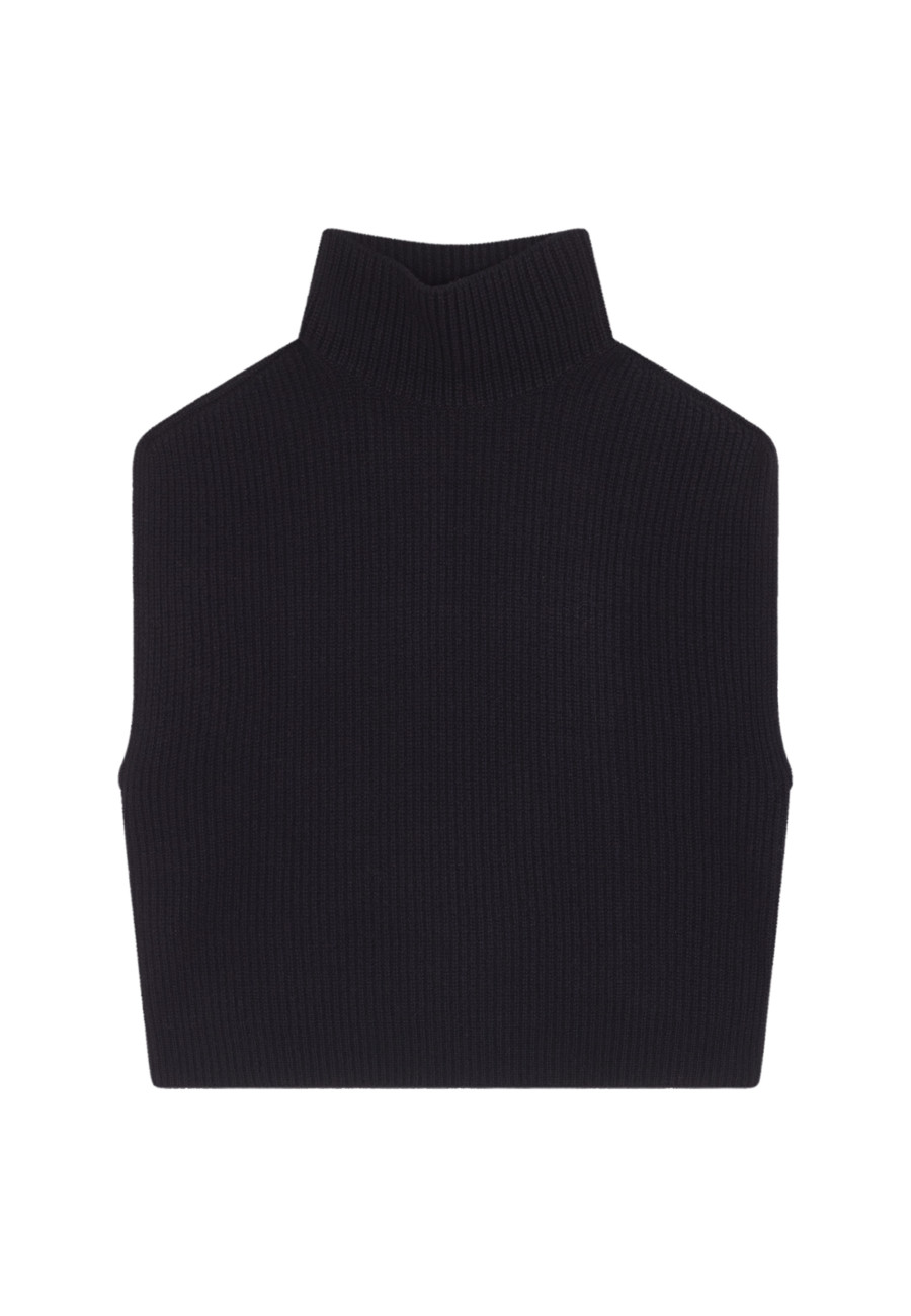 Suéter Cashmere Blend sem mangas e gola alta - Dalya