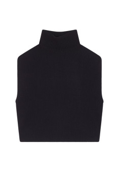 Pull col montant sans manches en cachemire et laine recyclés - Dalya 7801ecru - 82 Ecru