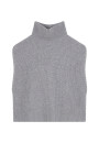 Pull col montant sans manches en cachemire et laine recyclés - Dalya 7801ecru - 82 Ecru