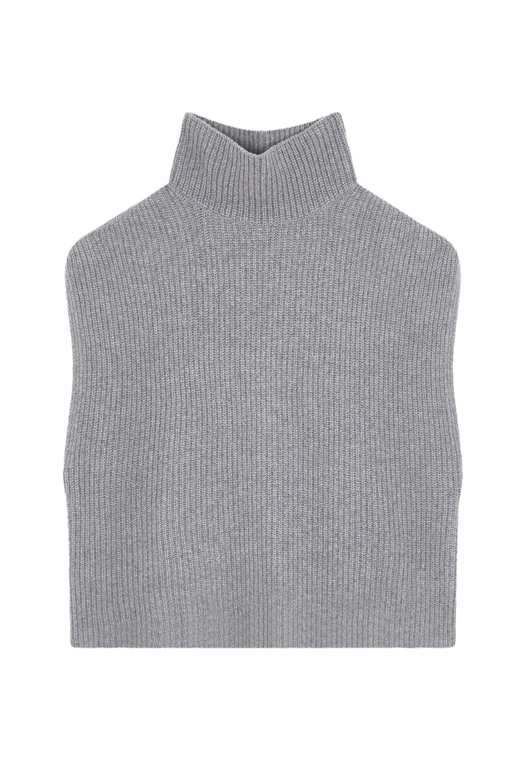 Pull col montant sans manches en cachemire et laine recyclés - Dalya 7801ecru - 82 Ecru