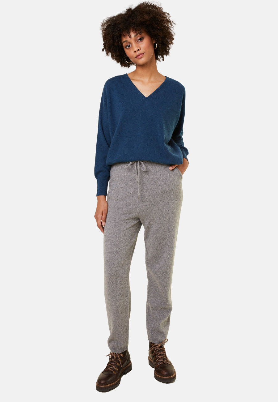 Calça jogger com bolsos em cashmere e lã reciclada - Anka