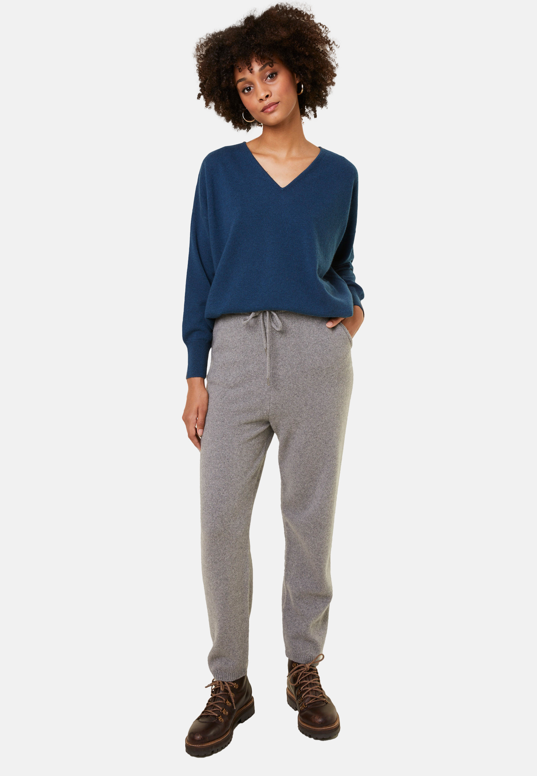 Joggers with pockets in recycled cashmere and wool - Anka