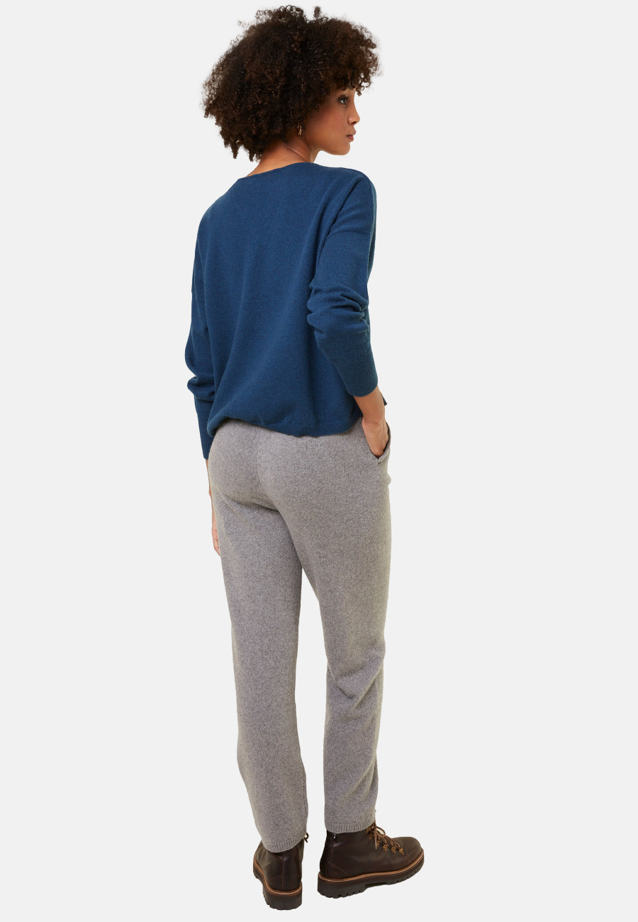 Calça jogger com bolsos em cashmere e lã reciclada - Anka
