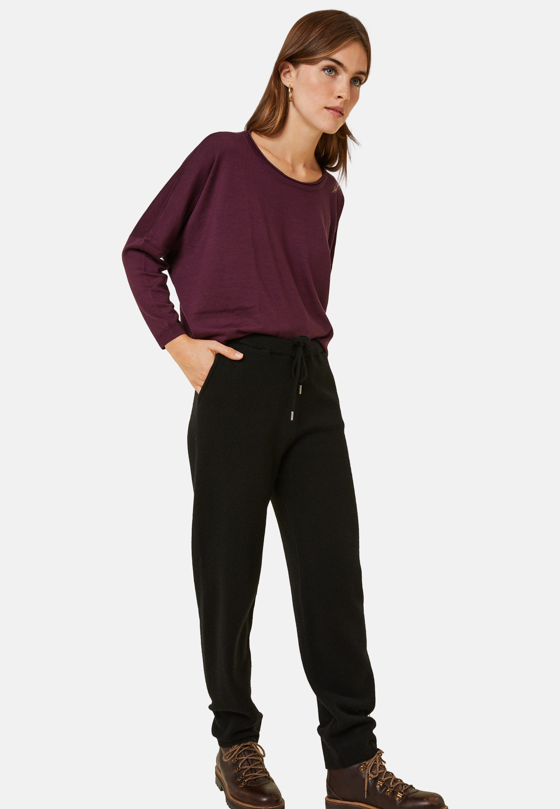 Joggers with pockets in recycled cashmere and wool - Anka