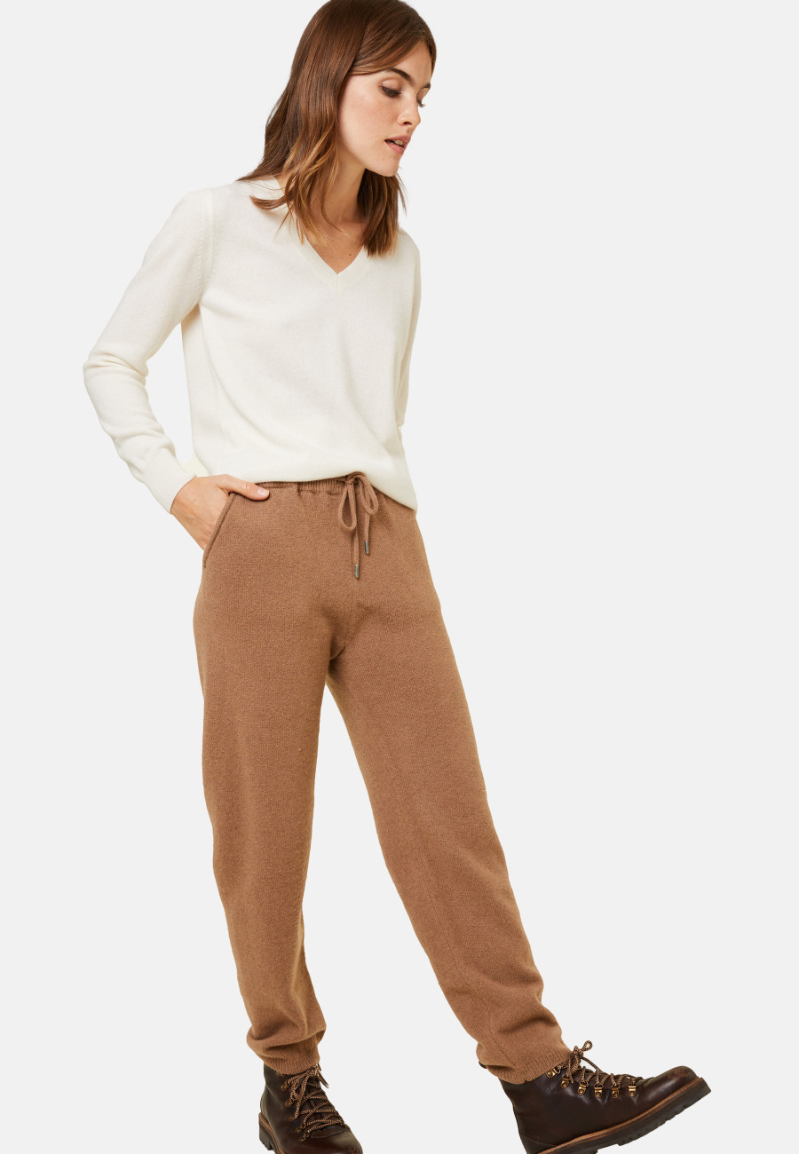 Calça jogger com bolsos em cashmere e lã reciclada - Anka
