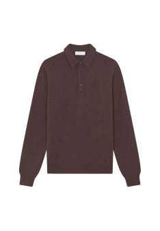 Pull col polo en cachemire - Emerson 7830 brun - 47 Marron foncé
