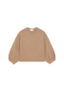 Round-neck sweater with balloon sleeves in recycled cashmere and wool - Lamara