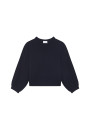 Round-neck sweater with balloon sleeves in recycled cashmere and wool - Lamara