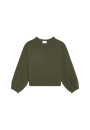 Round-neck sweater with balloon sleeves in recycled cashmere and wool - Lamara