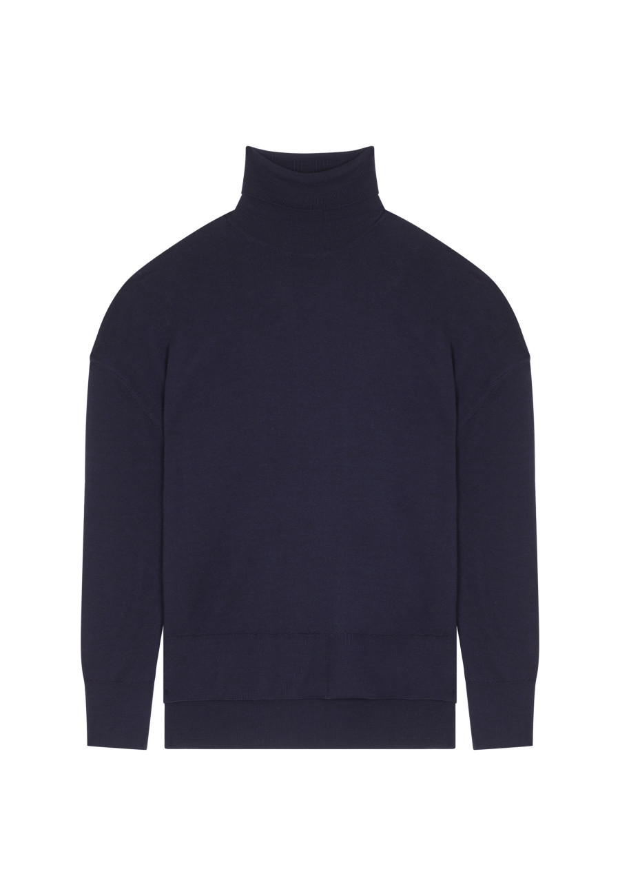 Gola alta com fenda de lã merino - Amy