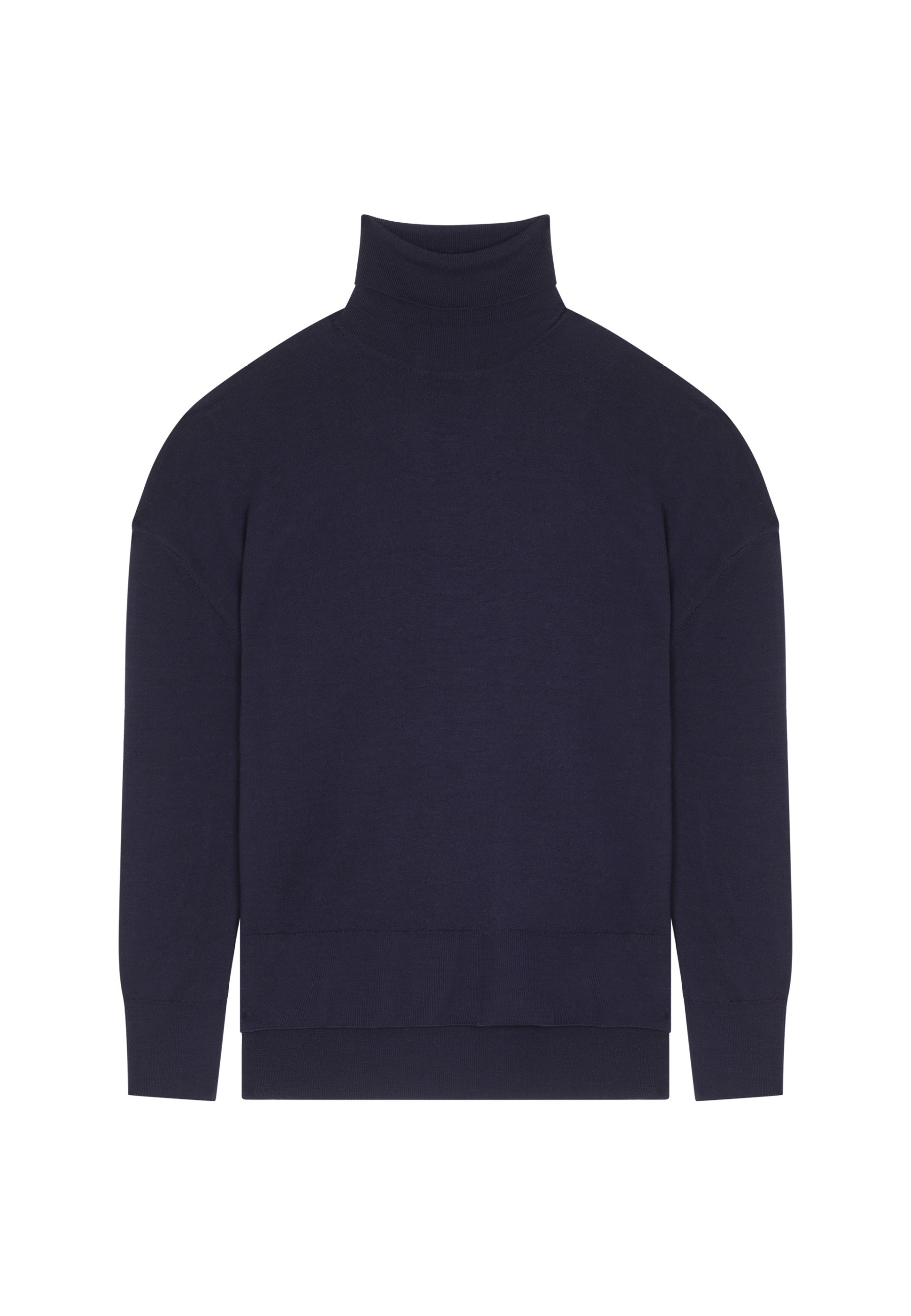 Merino wool turtleneck sweater with slits - Amy