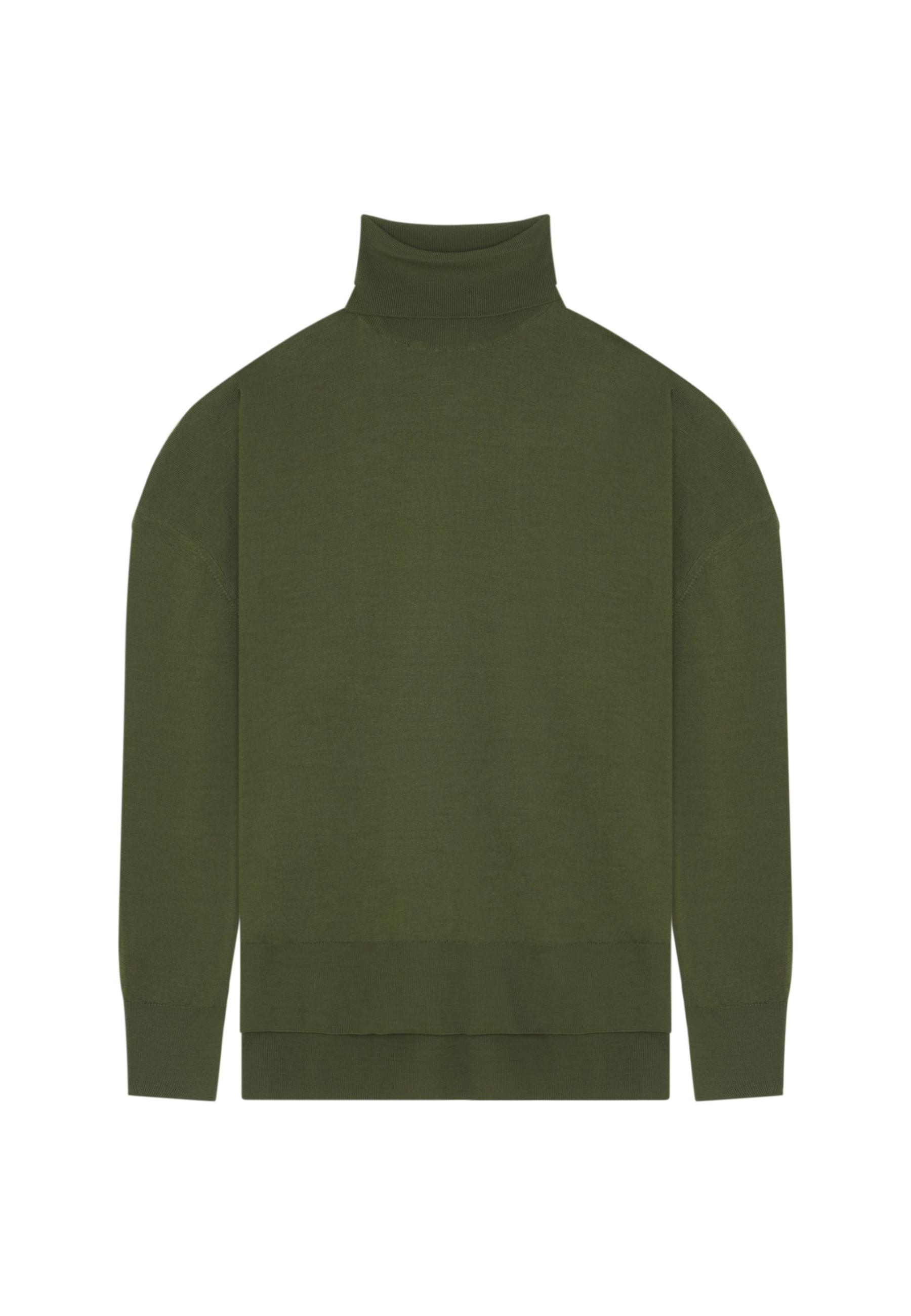 Merino wool turtleneck sweater with slits - Amy