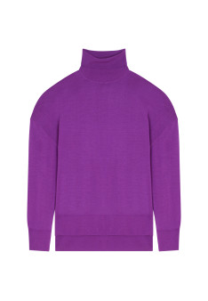 Merino wool turtleneck sweater with slits - Amy